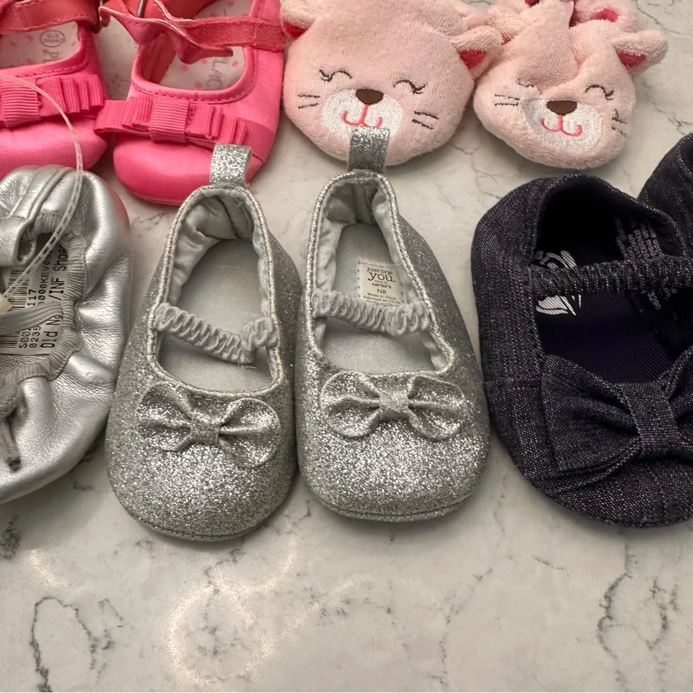 13 Pair Baby Girl Shoe Lot Sizes 0-3 Gap Old Navy Carters Vintage Winnie Pooh